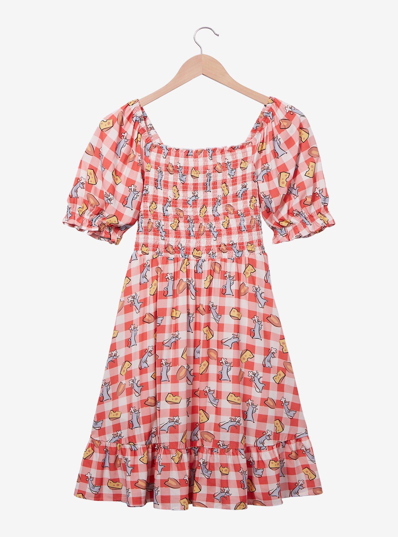 Her Universe Disney Pixar Ratatouille Remy & Food Gingham Smock Dress Plus Size, , hi-res