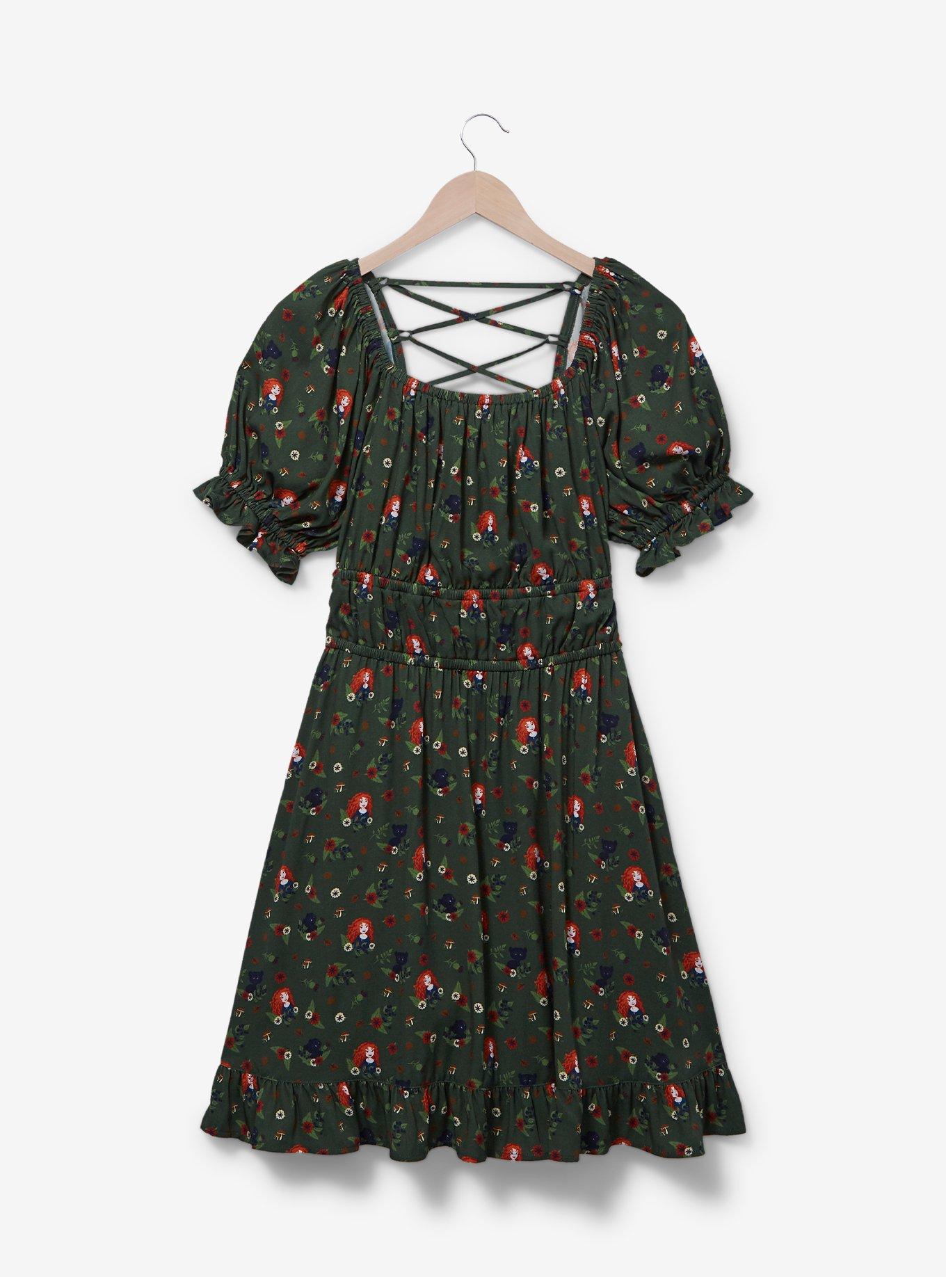 Disney Pixar Brave Merida & Bears Allover Print Smock Dress Plus Size, MULTI, hi-res