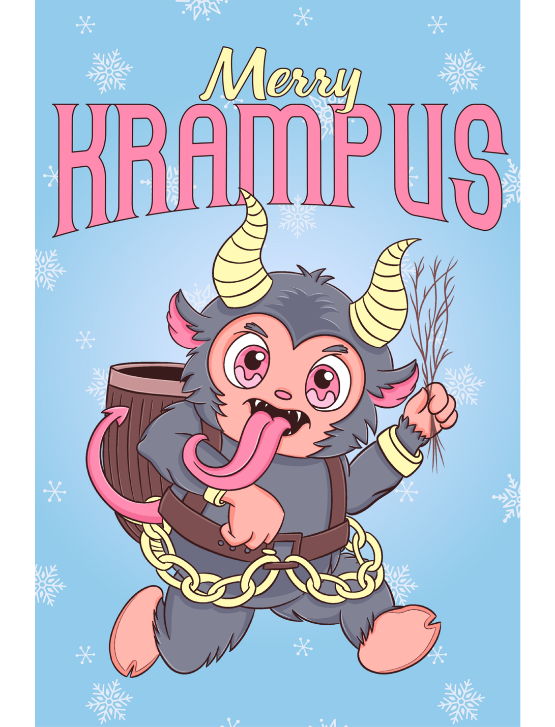 Krampus Merry Krampus Poster, WHITE, hi-res