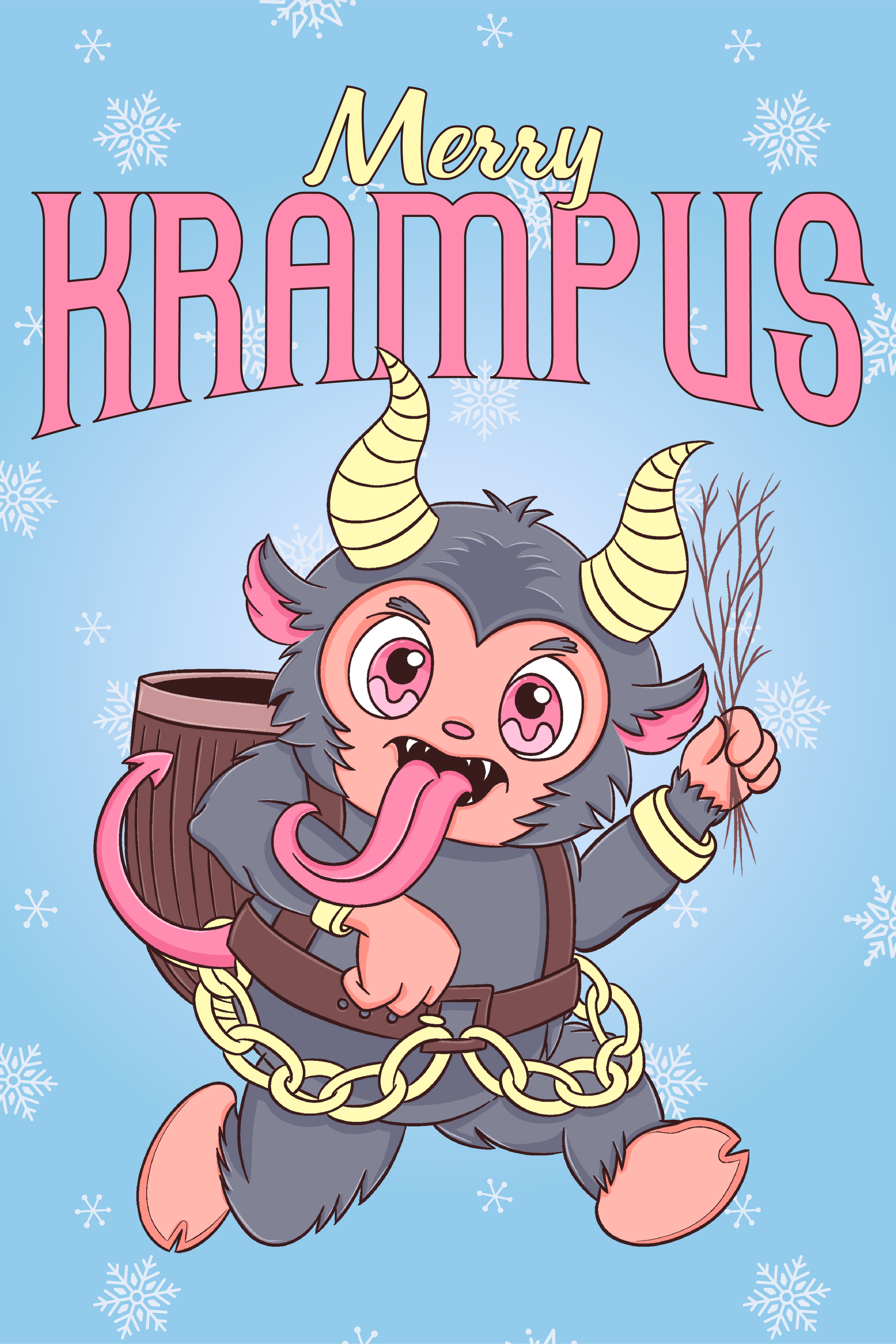 Krampus Merry Krampus Poster, WHITE, hi-res