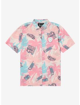 Barbie Icons Allover Print Women's Woven Button-Up - BoxLunch Exclusive, , hi-res