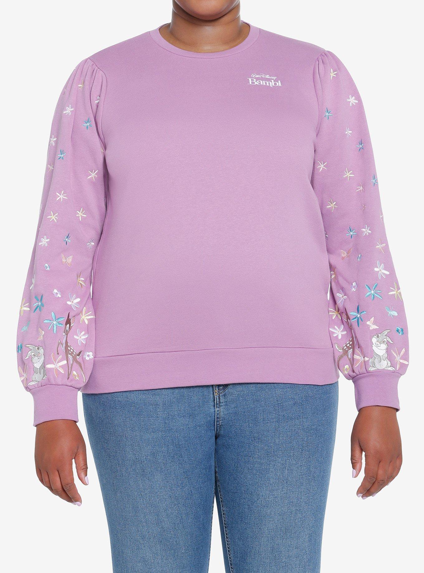 Her Universe Disney Bambi Embroidered Flowers Sweatshirt Plus Size, MULTI, hi-res