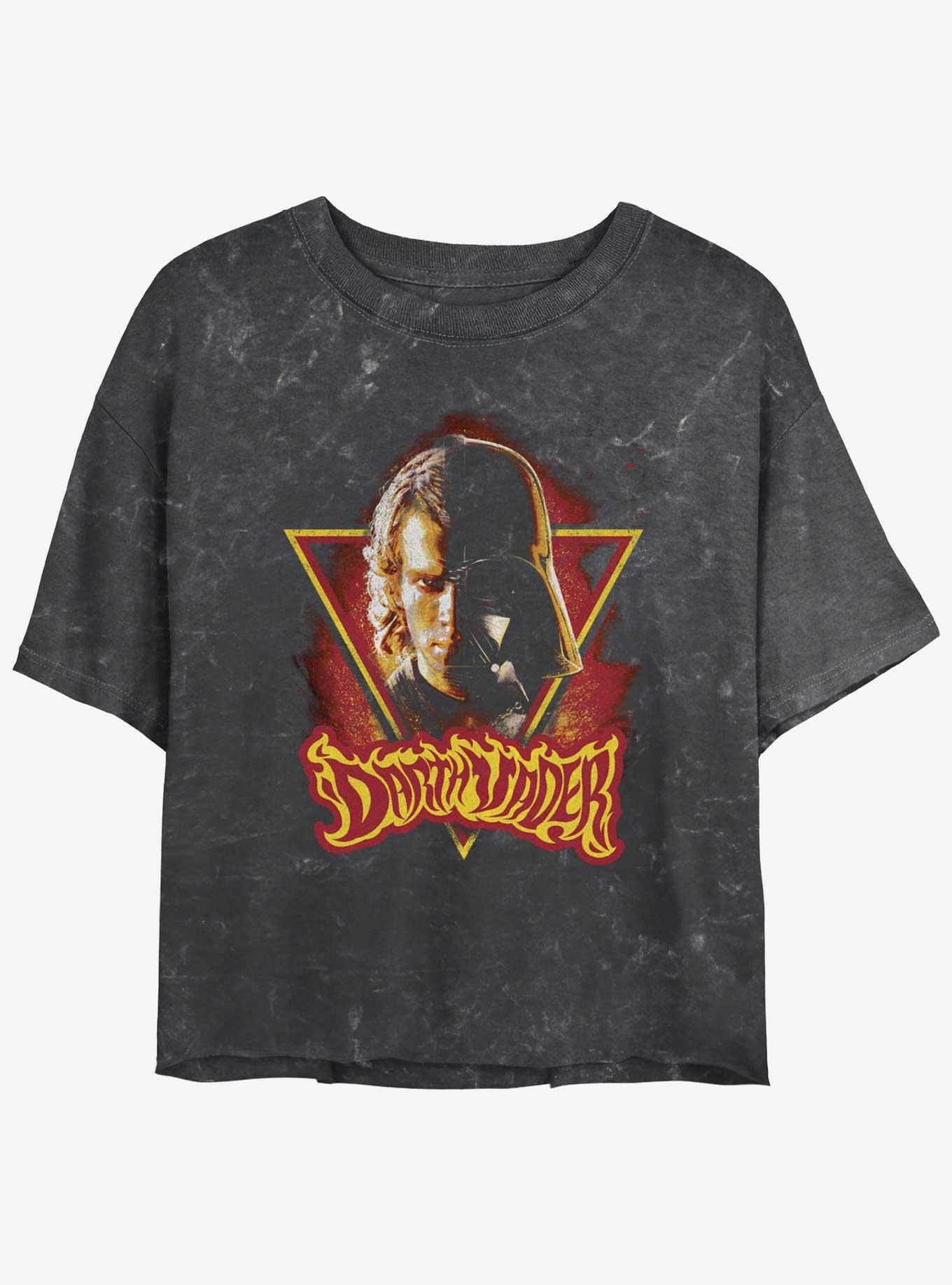 Star Wars Episode III: Revenge Of The Sith Anakin Vader Split Mineral Wash Girls Crop T-Shirt, , hi-res