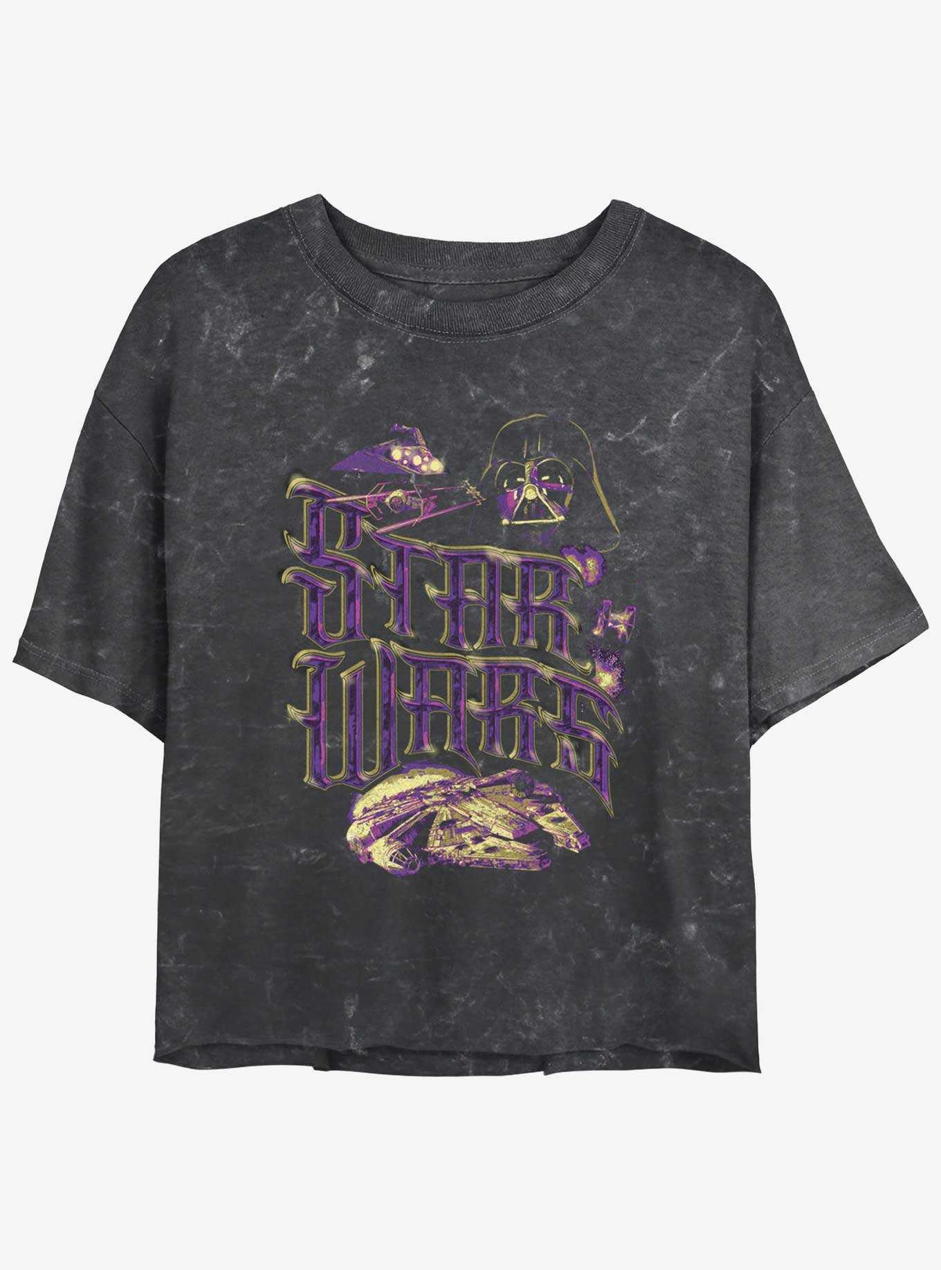Star Wars Galactic Country Rock Mineral Wash Girls Crop T-Shirt, , hi-res