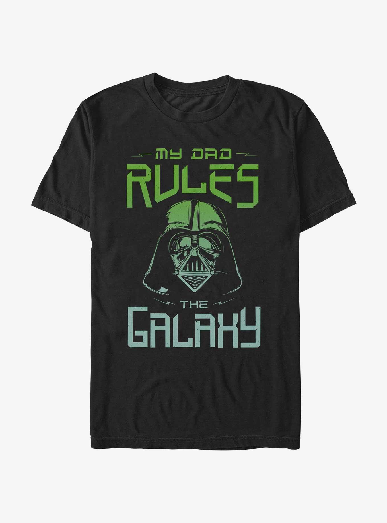Star Wars Vader Dad Rules The Galaxy T-Shirt, BLACK, hi-res