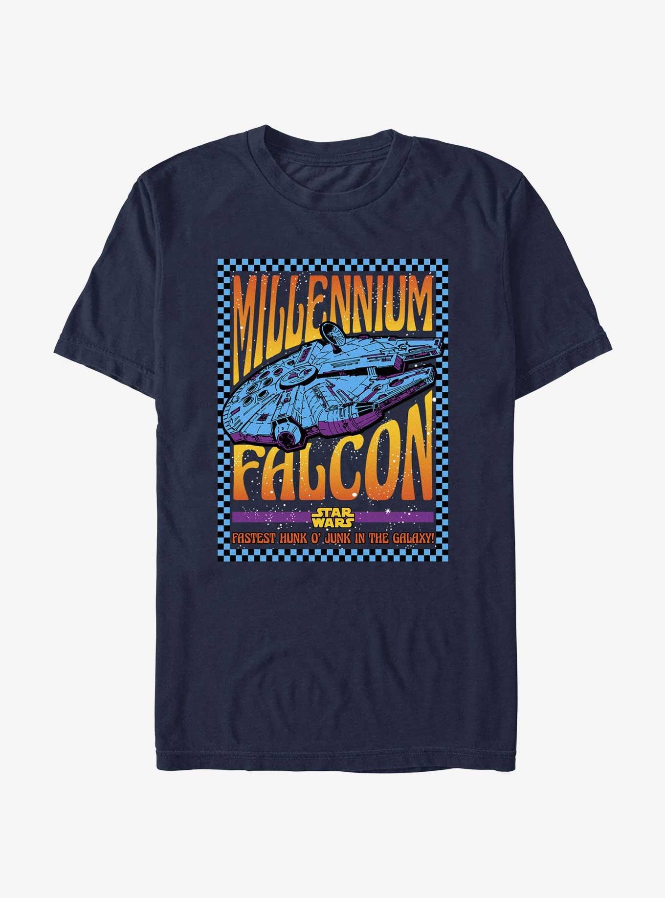 Star Wars Millennium Falcon Groovy Poster T-Shirt