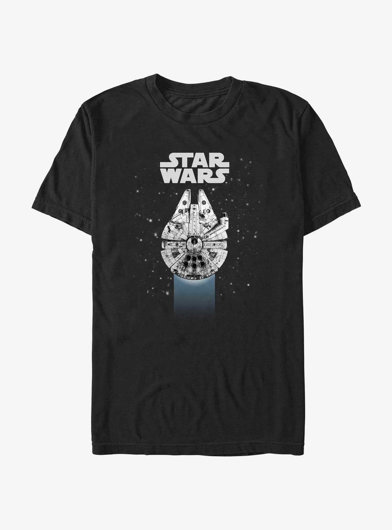 Star Wars Millennium Falcon Fly By T-Shirt, BLACK, hi-res
