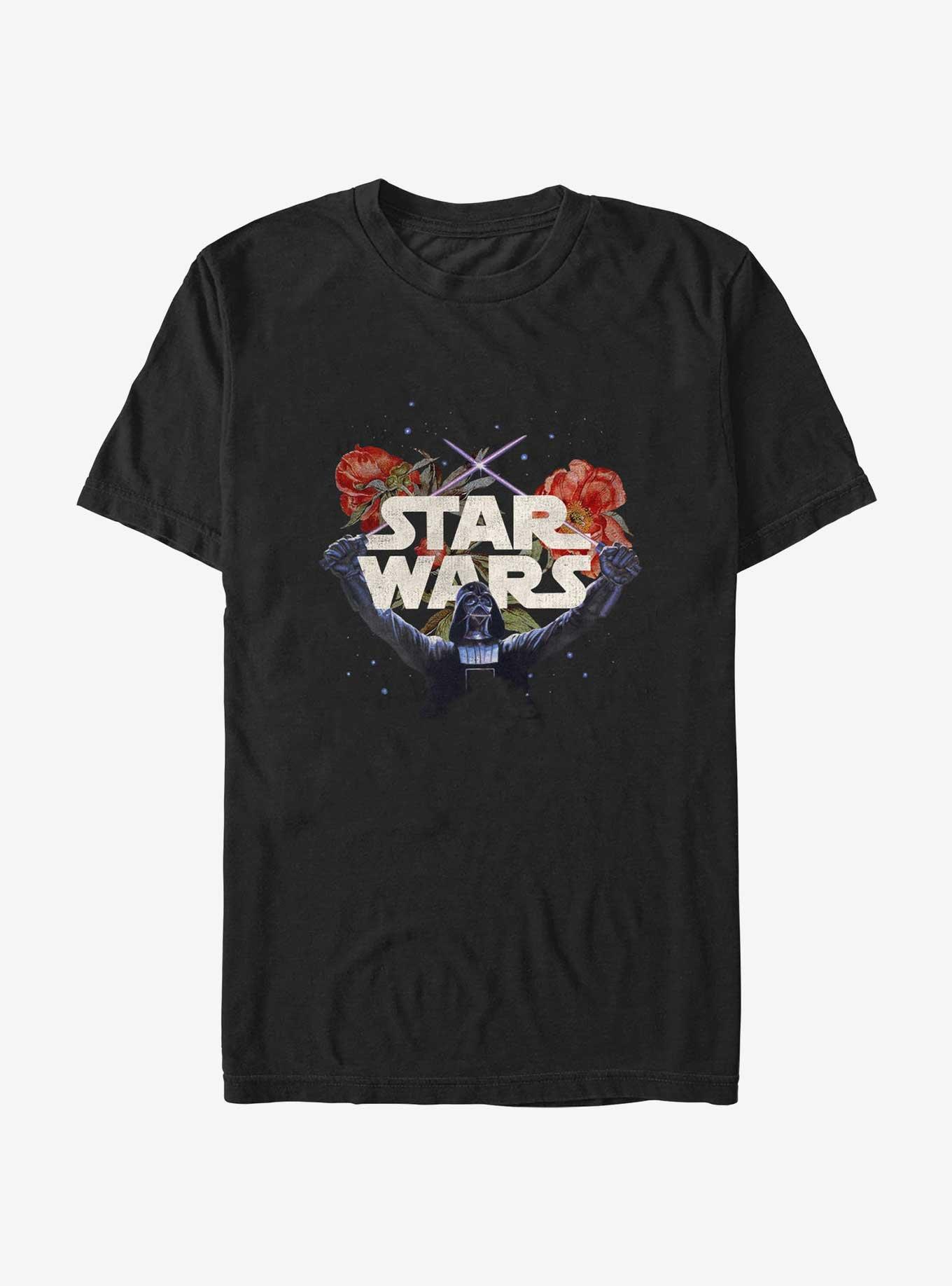 Star Wars Floral Darth Vader T-Shirt, BLACK, hi-res