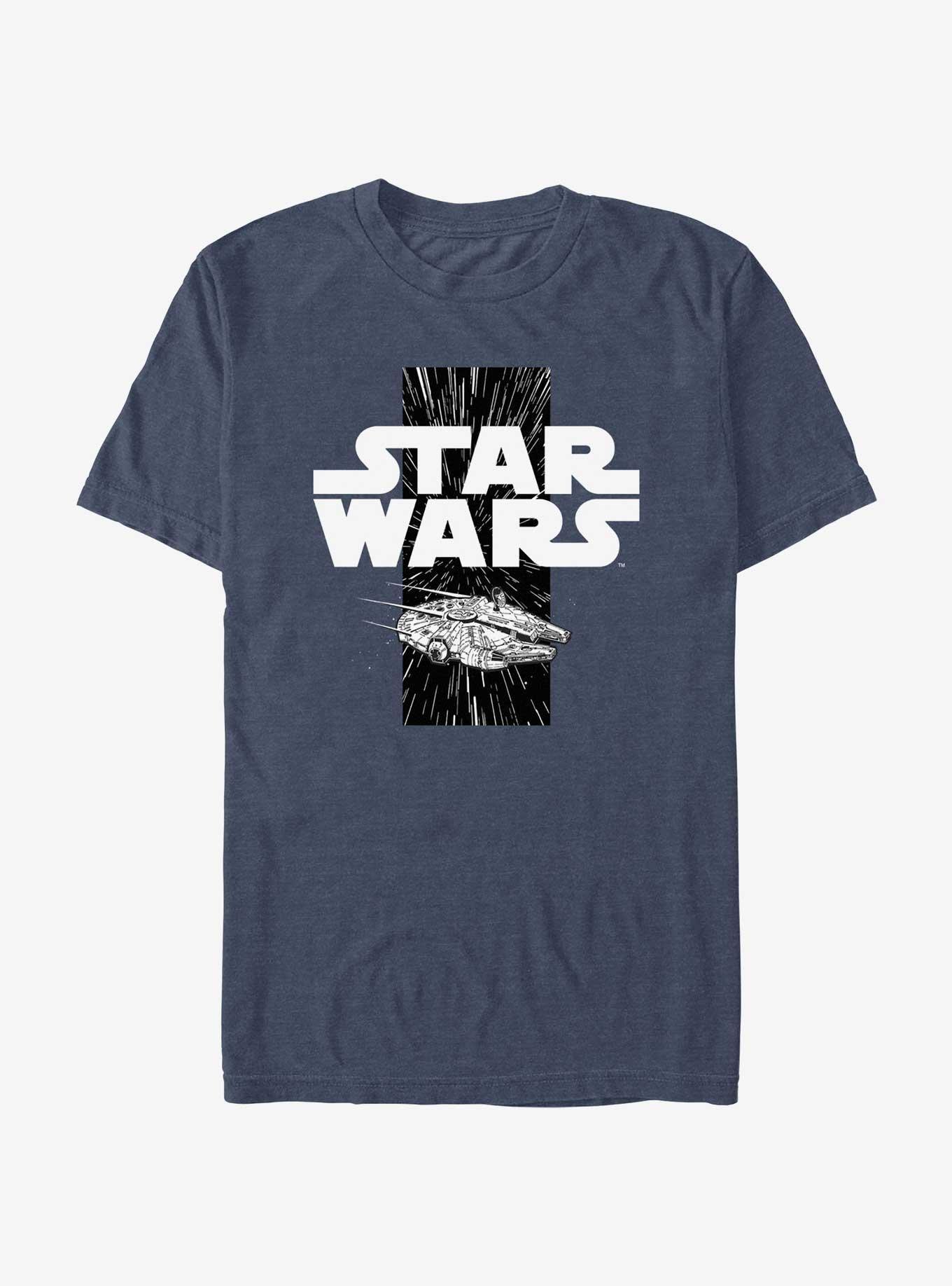 Star Wars Hyperdrive Millennium Falcon T-Shirt, NAVY HTR, hi-res