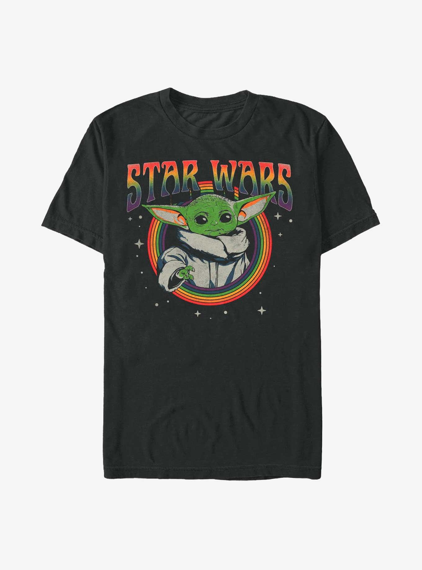 Star Wars The Mandalorian Rainbow Grogu T-Shirt, BLACK, hi-res