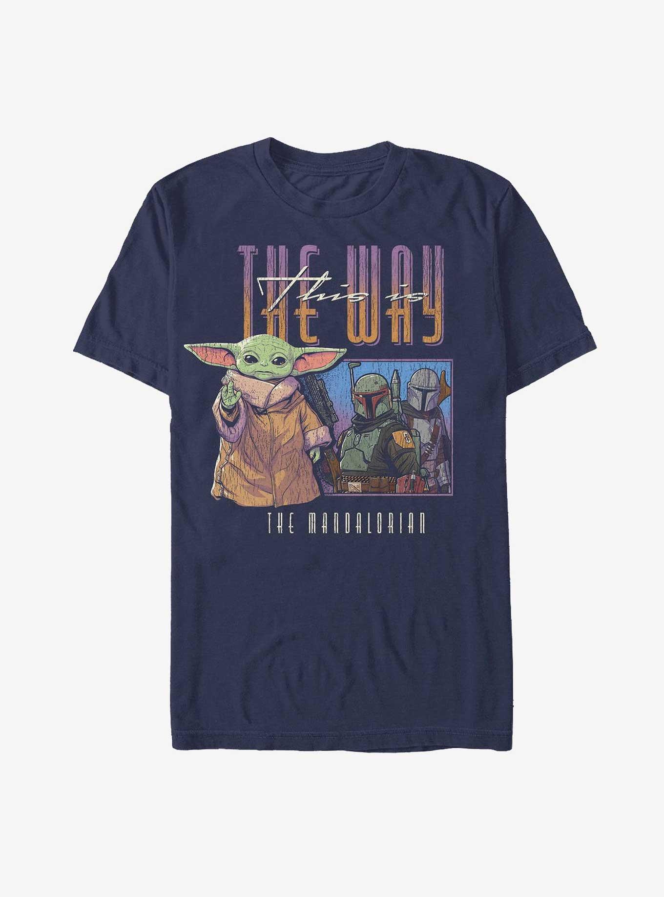 Star Wars The Mandalorian The Way Retro T-Shirt, NAVY, hi-res