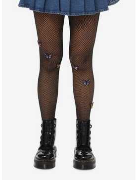 Butterfly Applique Fishnet Tights, , hi-res