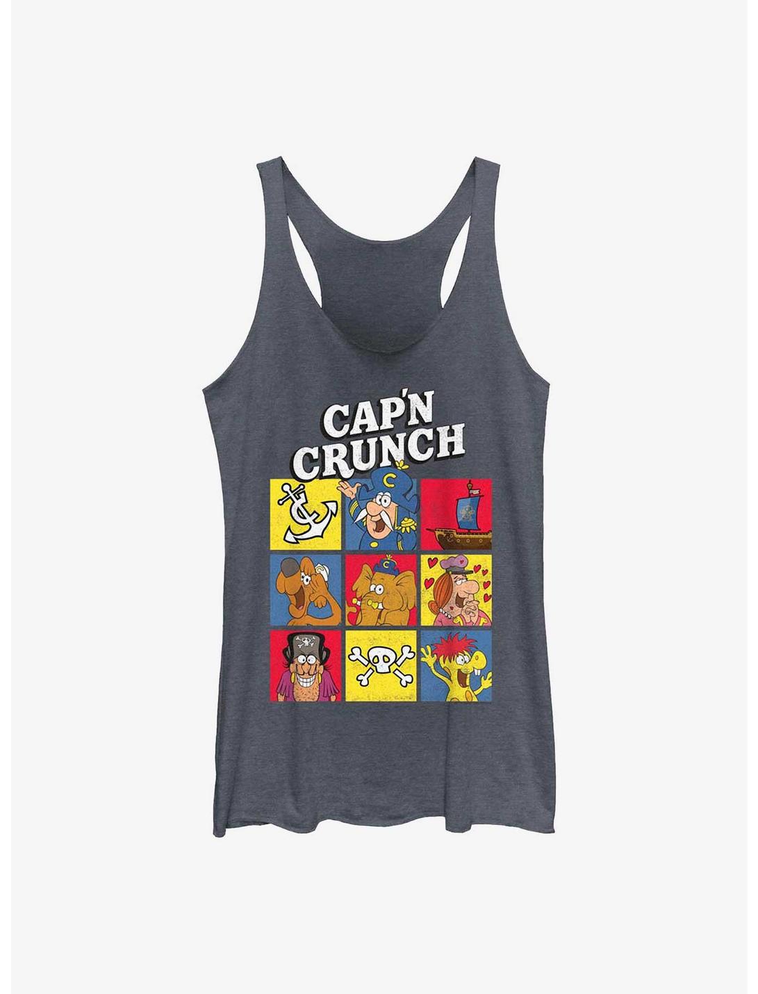 Capn Crunch Happy Crew Girls Raw Edge Tank, NAVY HTR, hi-res