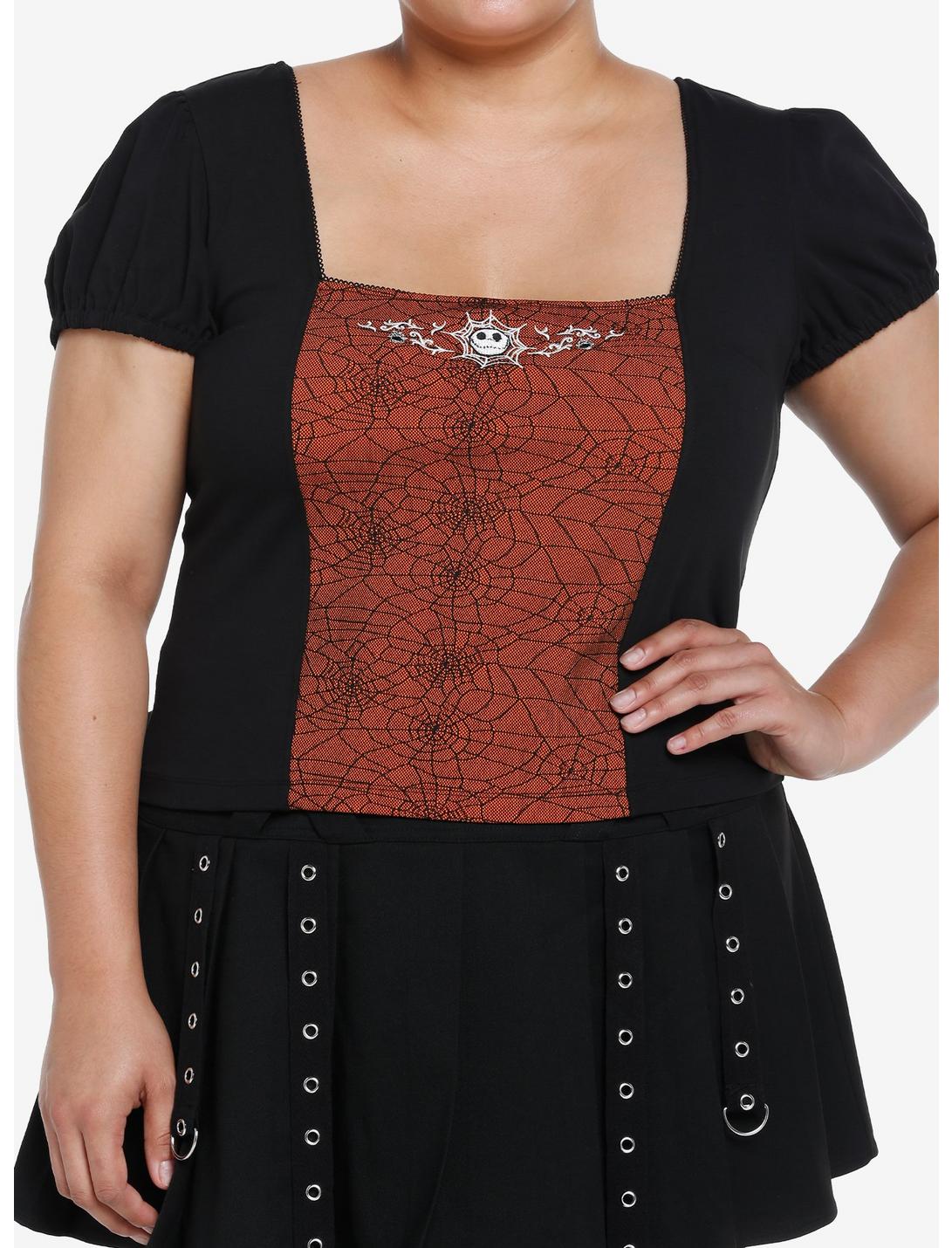 Her Universe The Nightmare Before Christmas Spiderweb Girls Top Plus Size, ORANGE, hi-res
