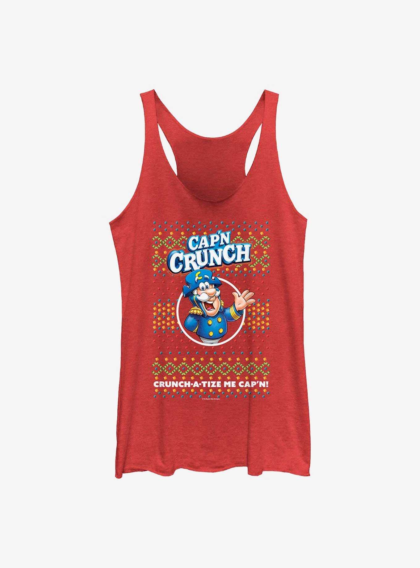 Capn Crunch Ugly Christmas Sweater Pattern Girls Raw Edge Tank, , hi-res