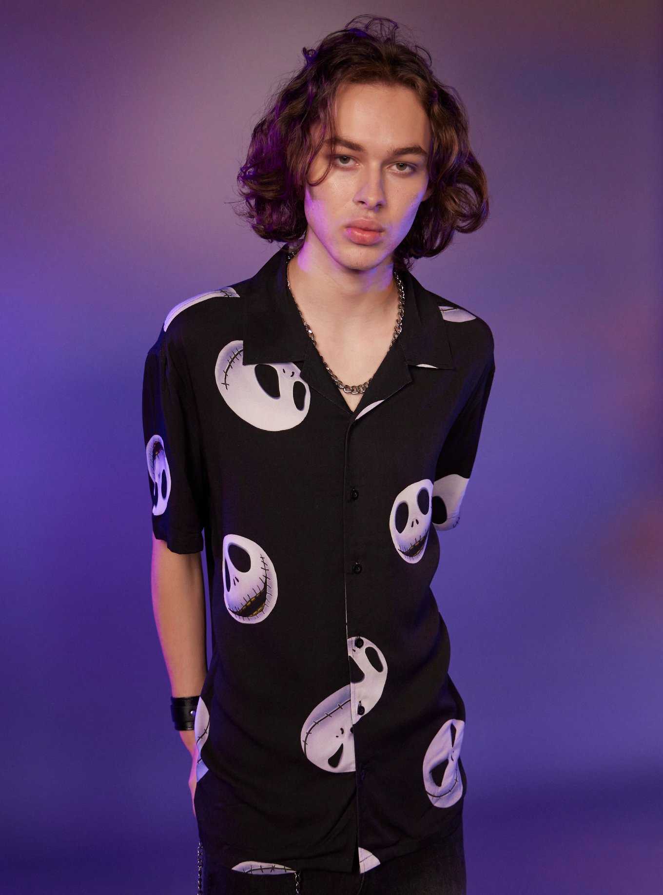 Our Universe The Nightmare Before Christmas Jack Face Woven Button-Up, , hi-res