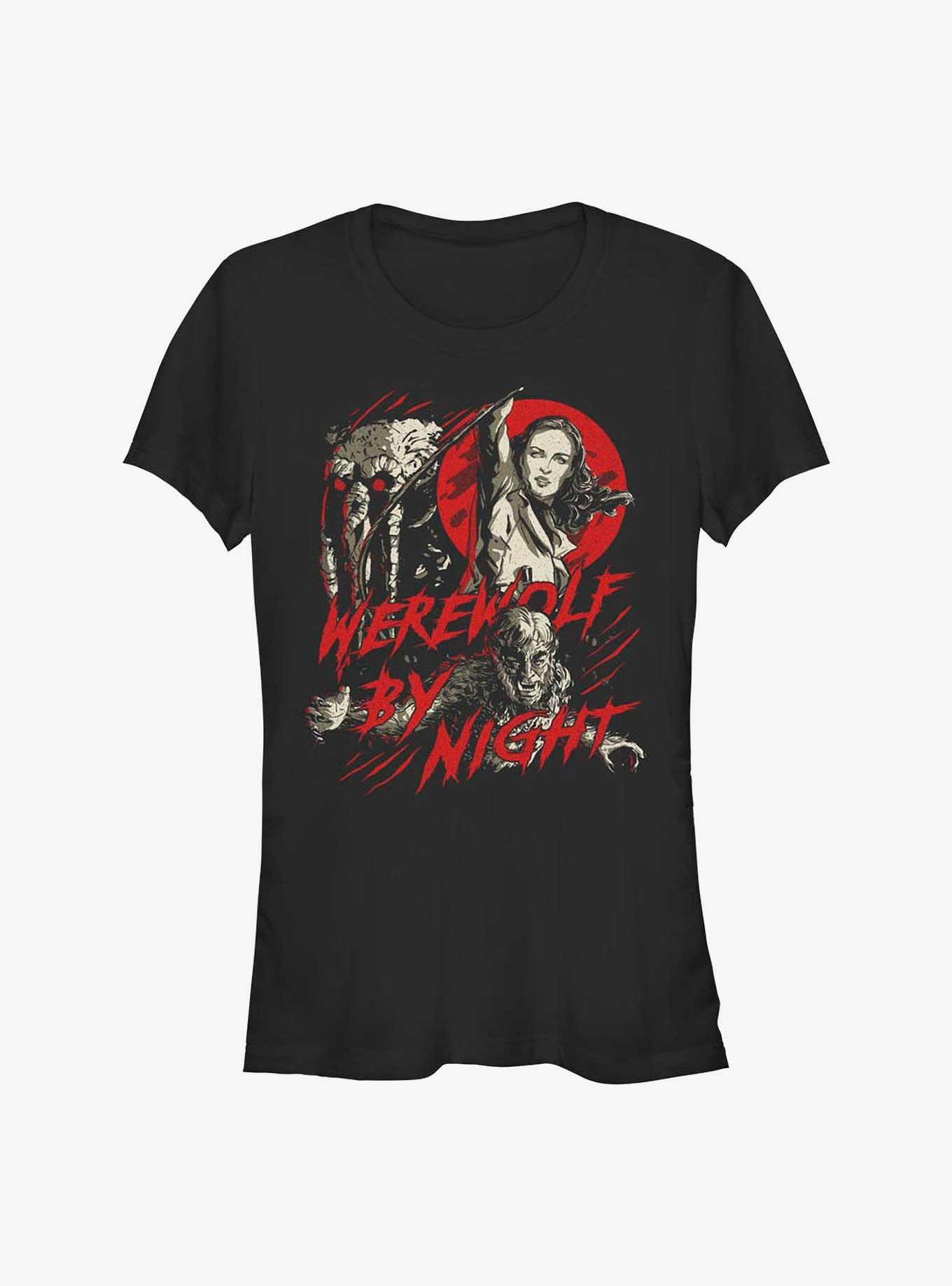 Marvel Studios' Special Presentation: Werewolf By Night Blood Moon Man-Thing, Elsa Bloodstone, and Jack Russell Girls T-Shirt, , hi-res