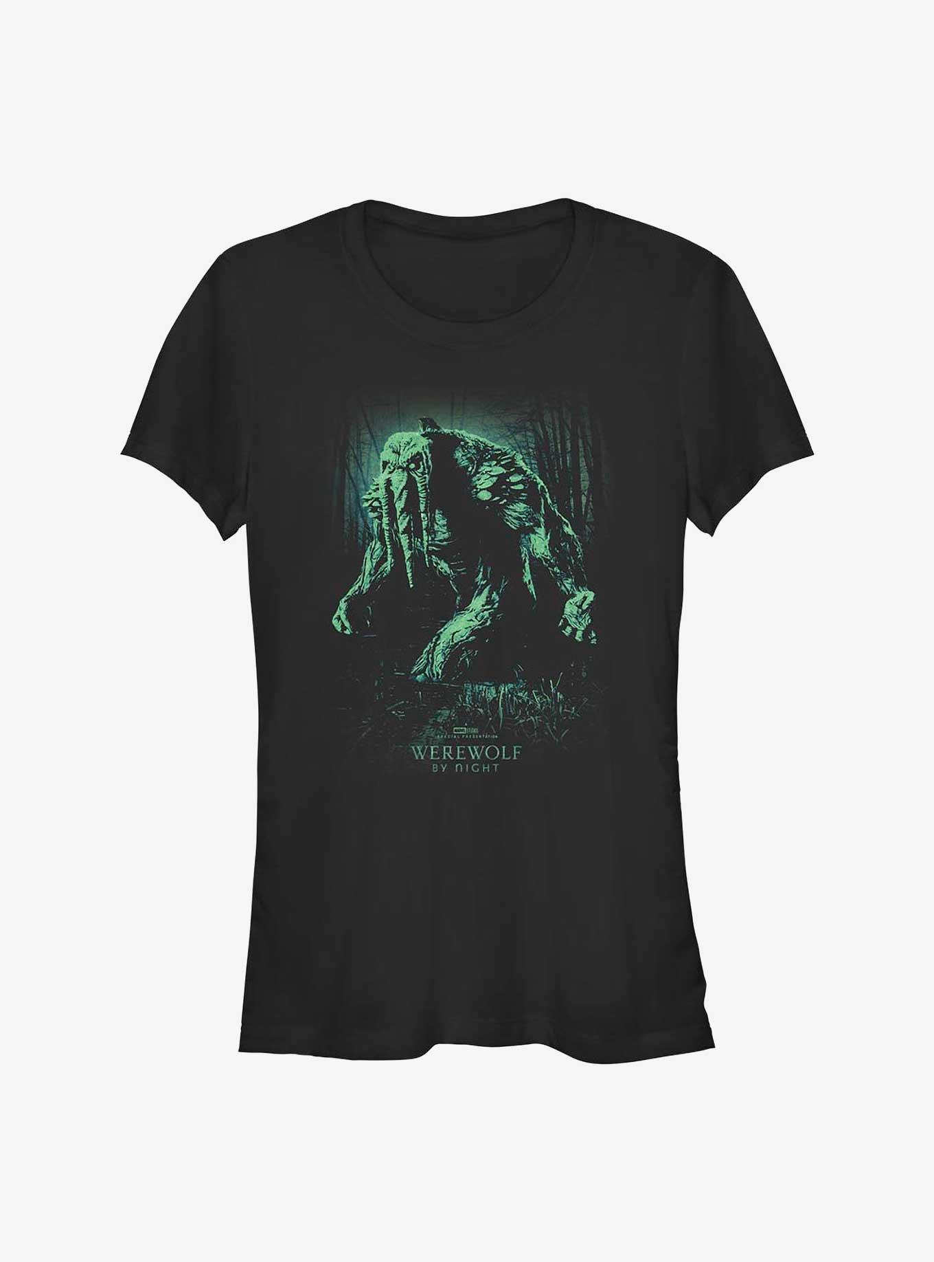 Marvel Studios' Special Presentation: Werewolf By Night Creepy Crawler Ted The Man-Thing Poster Girls T-Shirt, , hi-res