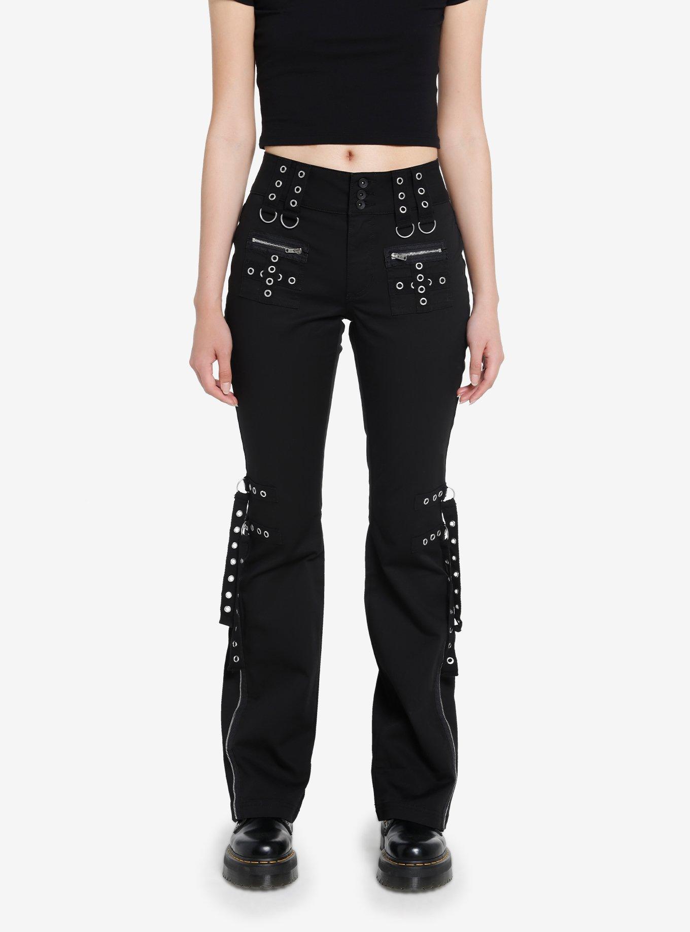 Black High-Waisted Flare Pants, NOCTURNE