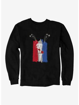 Plus Size Betty Boop Red And Blue Fireworks Sweatshirt, , hi-res