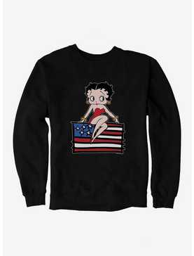 Betty Boop Sitting On Flag Sweatshirt, , hi-res