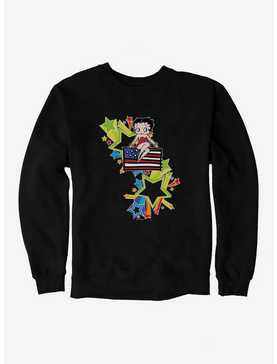 Betty Boop USA Rainbow Heart And Stars Sweatshirt, , hi-res