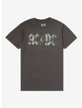 AC/DC Floral Logo Boyfriend Fit Girls T-Shirt, , hi-res