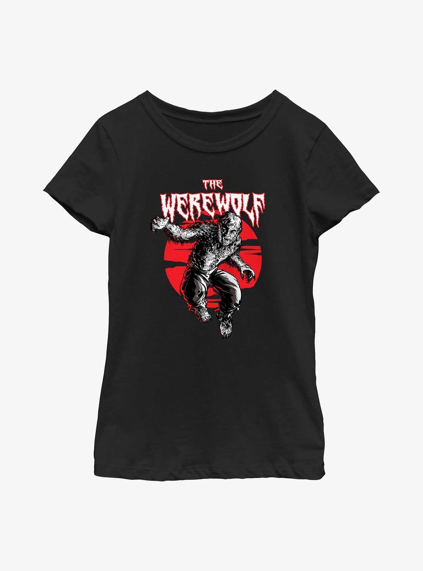 Marvel Studios' Special Presentation: Werewolf By Night Jack Russell The Werewolf Youth Girls T-Shirt, BLACK, hi-res