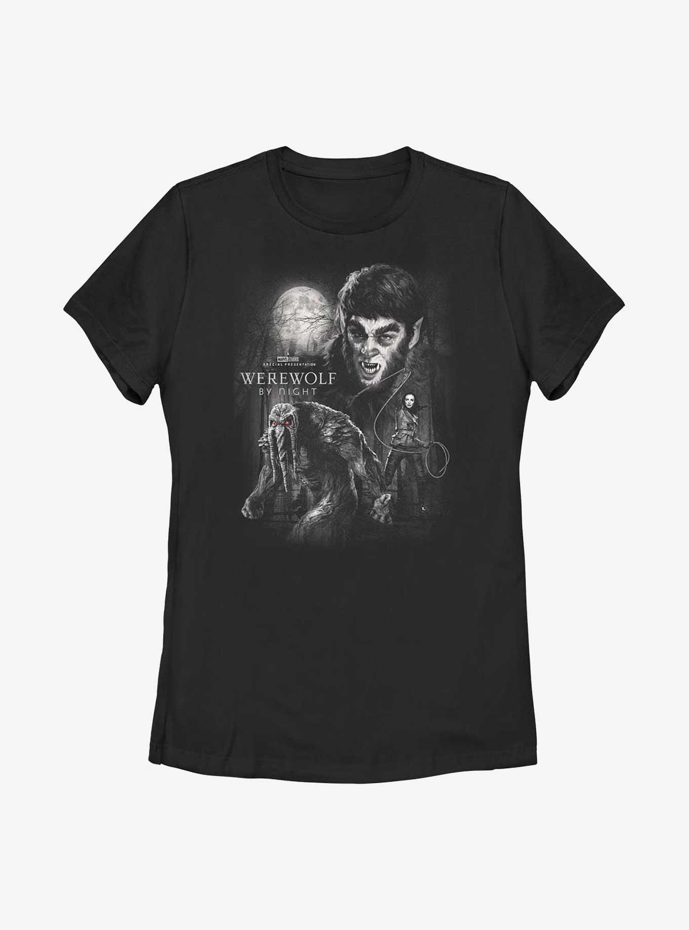 Marvel Studios' Special Presentation: Werewolf By Night Moonlit Crawl Poster Womens T-Shirt, , hi-res