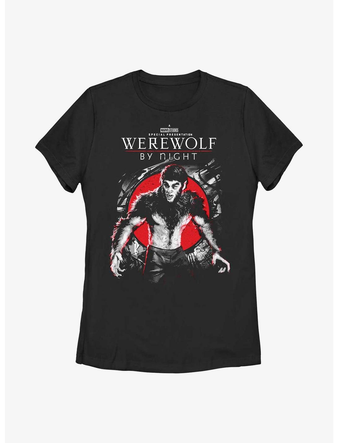 Marvel Studios' Special Presentation: Werewolf By Night Wolfman Jack Russell Womens T-Shirt, BLACK, hi-res