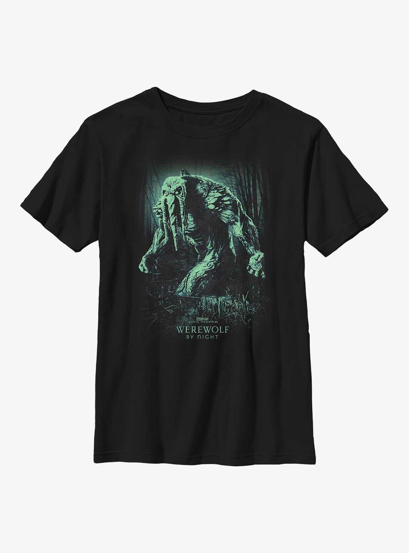 Men's Marvel Werewolf by Night Moon Werewolf Poster T-Shirt