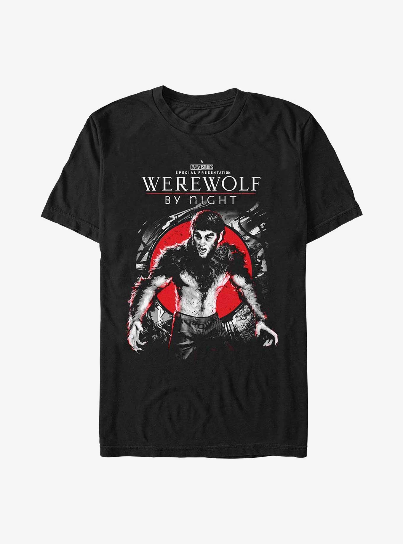 Marvel Studios' Special Presentation: Werewolf By Night Wolfman Jack Russell T-Shirt, BLACK, hi-res