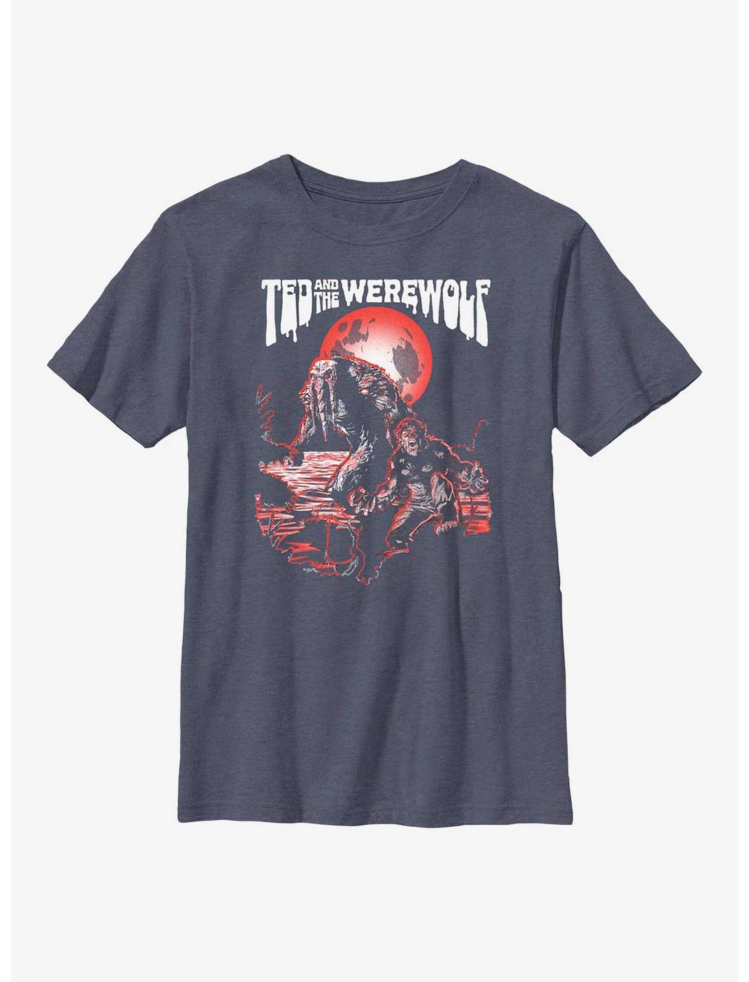 Marvel Studios' Special Presentation: Werewolf By Night Man-Thing and His Dog Youth T-Shirt, NAVY HTR, hi-res