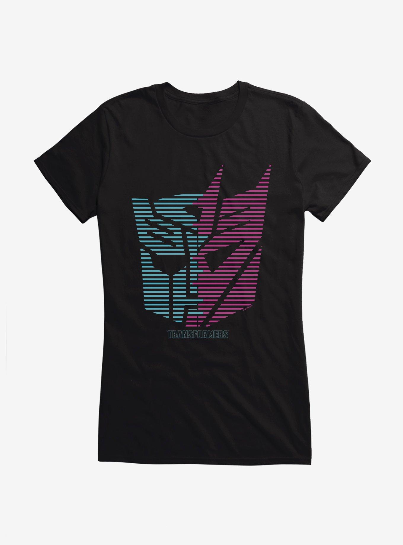 Transformers Autobot Decepticon Split Icon Girls T-Shirt, BLACK, hi-res