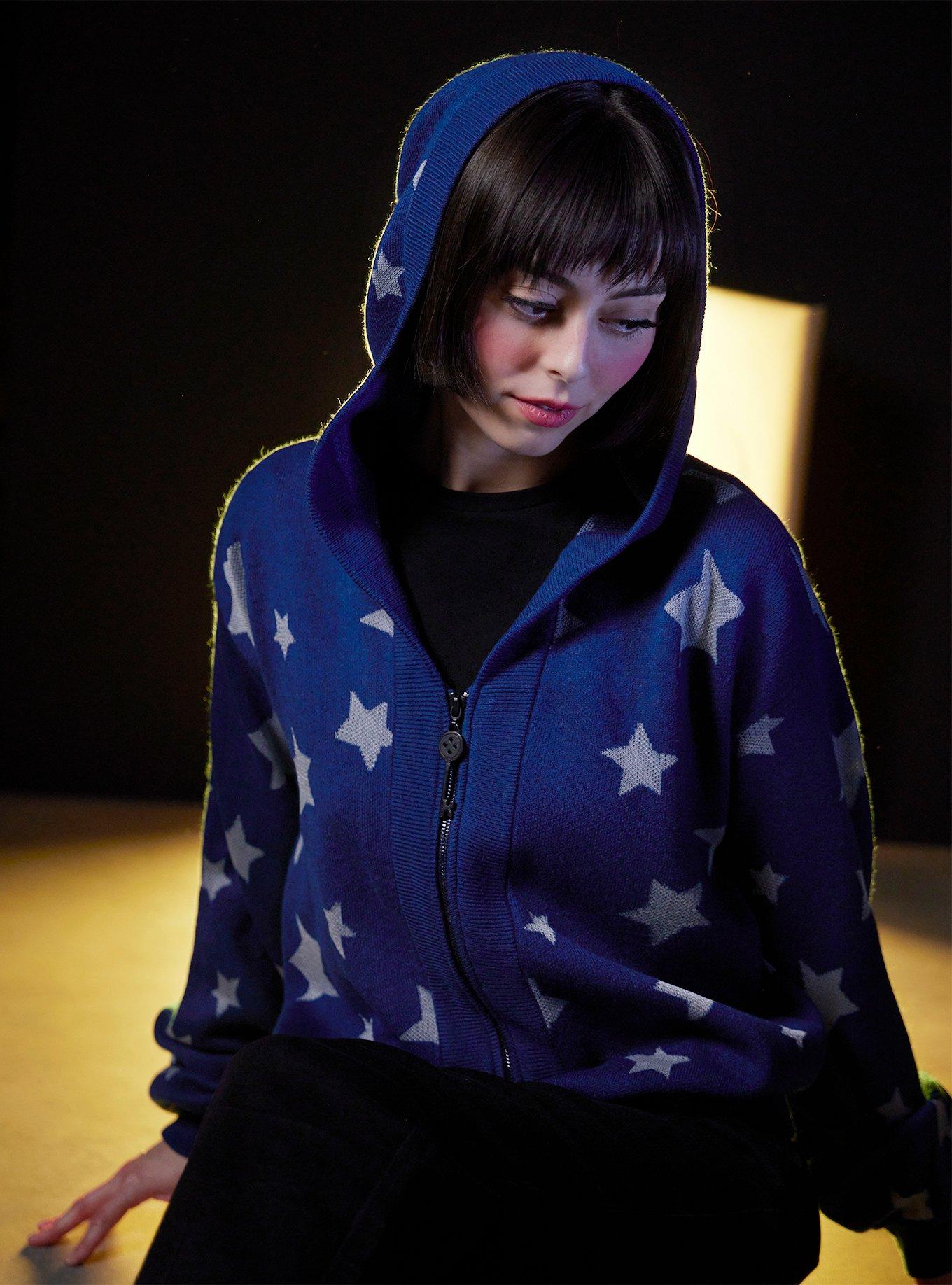 Coraline Star Glow In The Dark Girls Hooded Cardigan Hot Topic