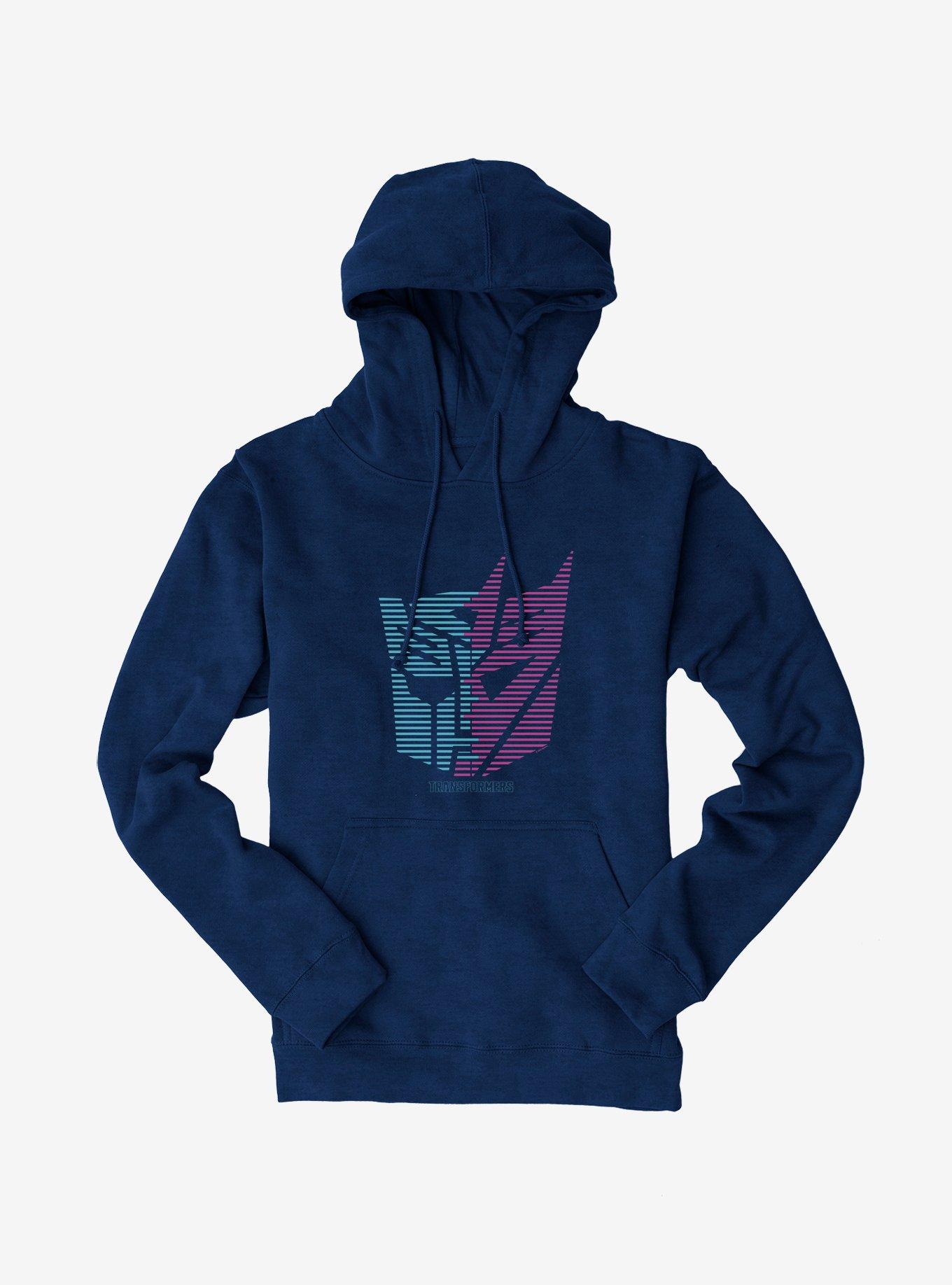 Transformers Autobot Decepticon Split Icon Hoodie, NAVY, hi-res