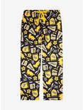 Harry Potter Hufflepuff Quidditch Allover Print Sleep Pants - BoxLunch Exclusive, BRIGHT YELLOW, hi-res