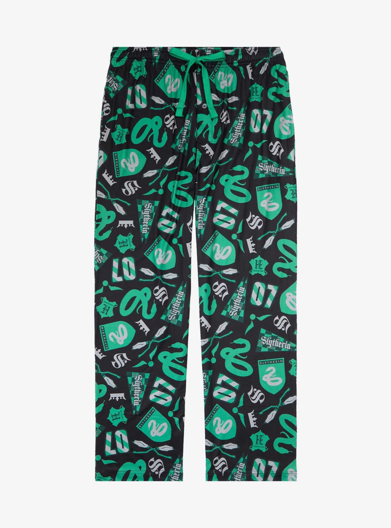 Harry Potter Slytherin Quidditch Allover Print Plus Size Sleep Pants - BoxLunch Exclusive, , hi-res