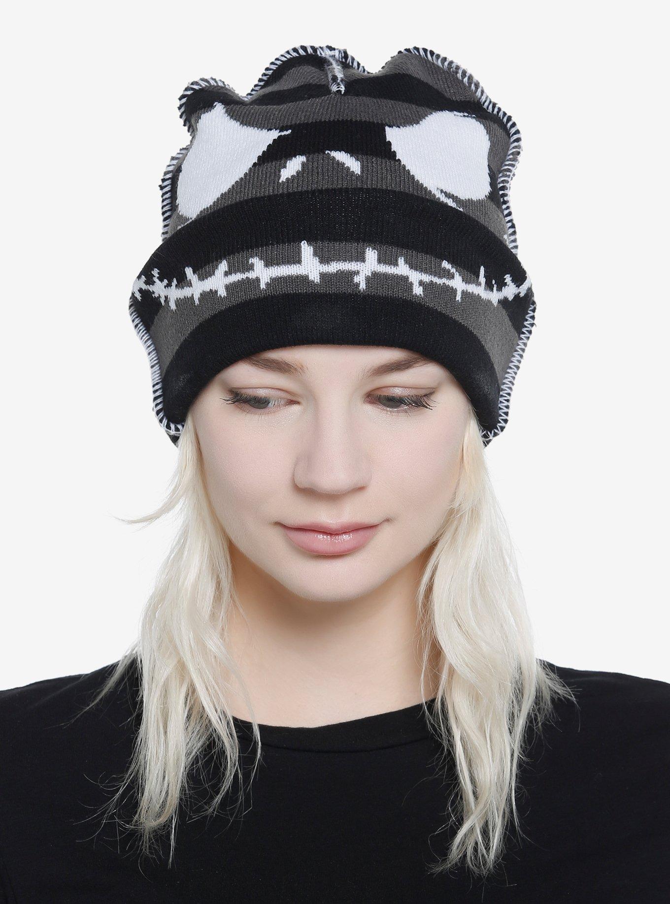 The Nightmare Before Christmas Jack Stripe Beanie | Hot Topic