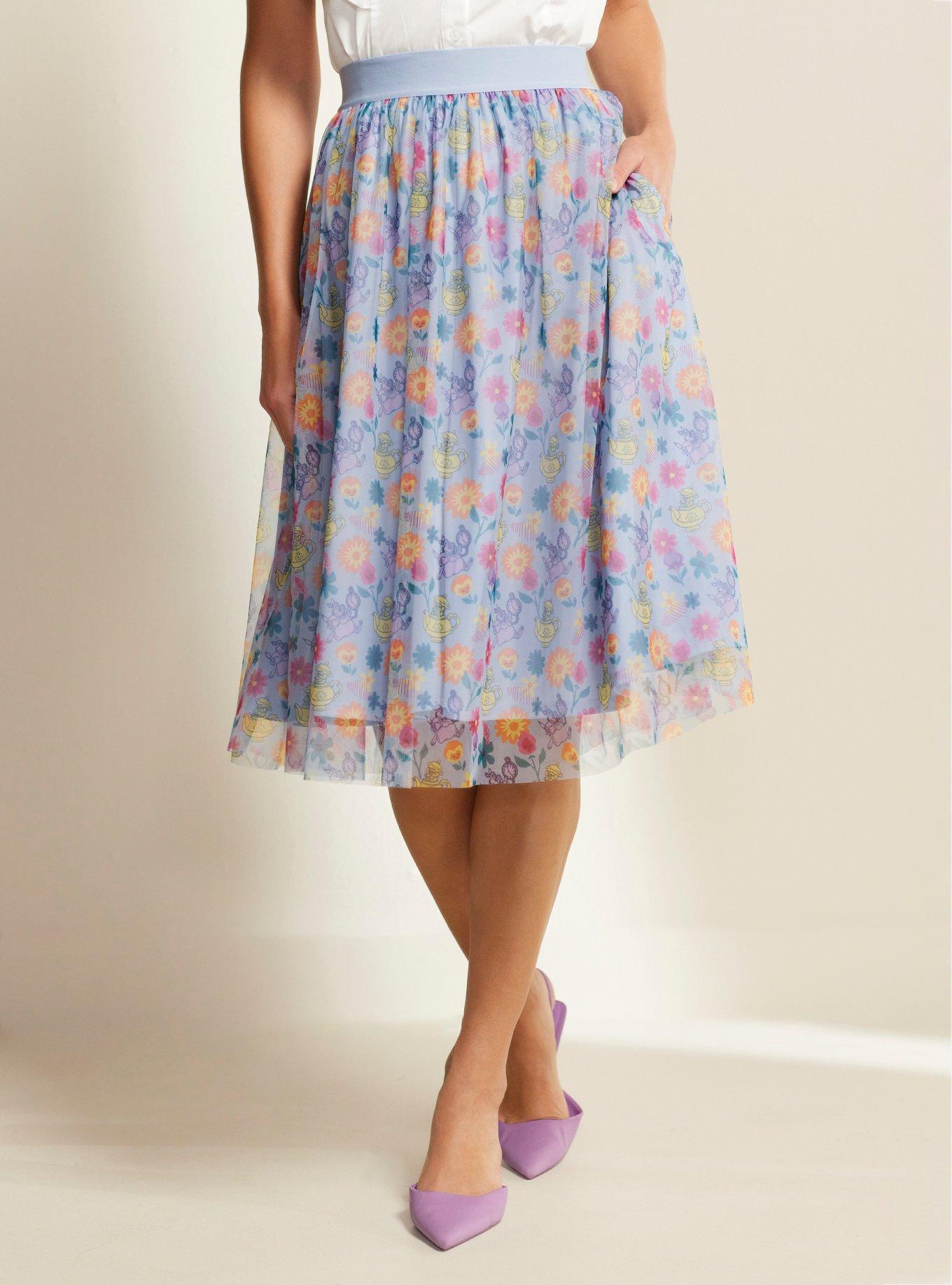 Her Universe Disney Alice In Wonderland Garden Flowers Mesh Midi Skirt Her Universe Exclusive, MULTI, hi-res
