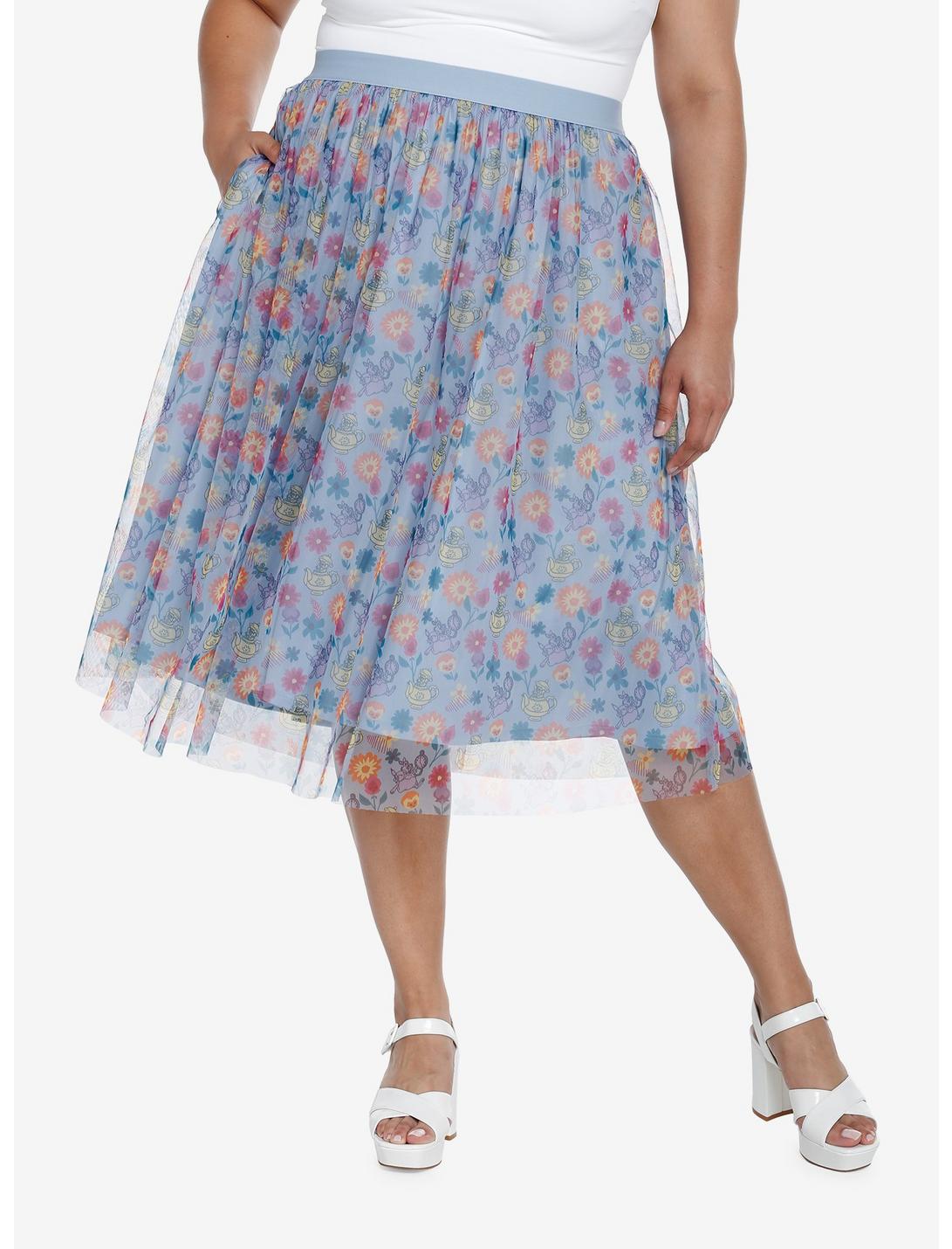 Her Universe Disney Alice In Wonderland Garden Flowers Mesh Midi Skirt Plus Size Her Universe Exclusive, MULTI, hi-res