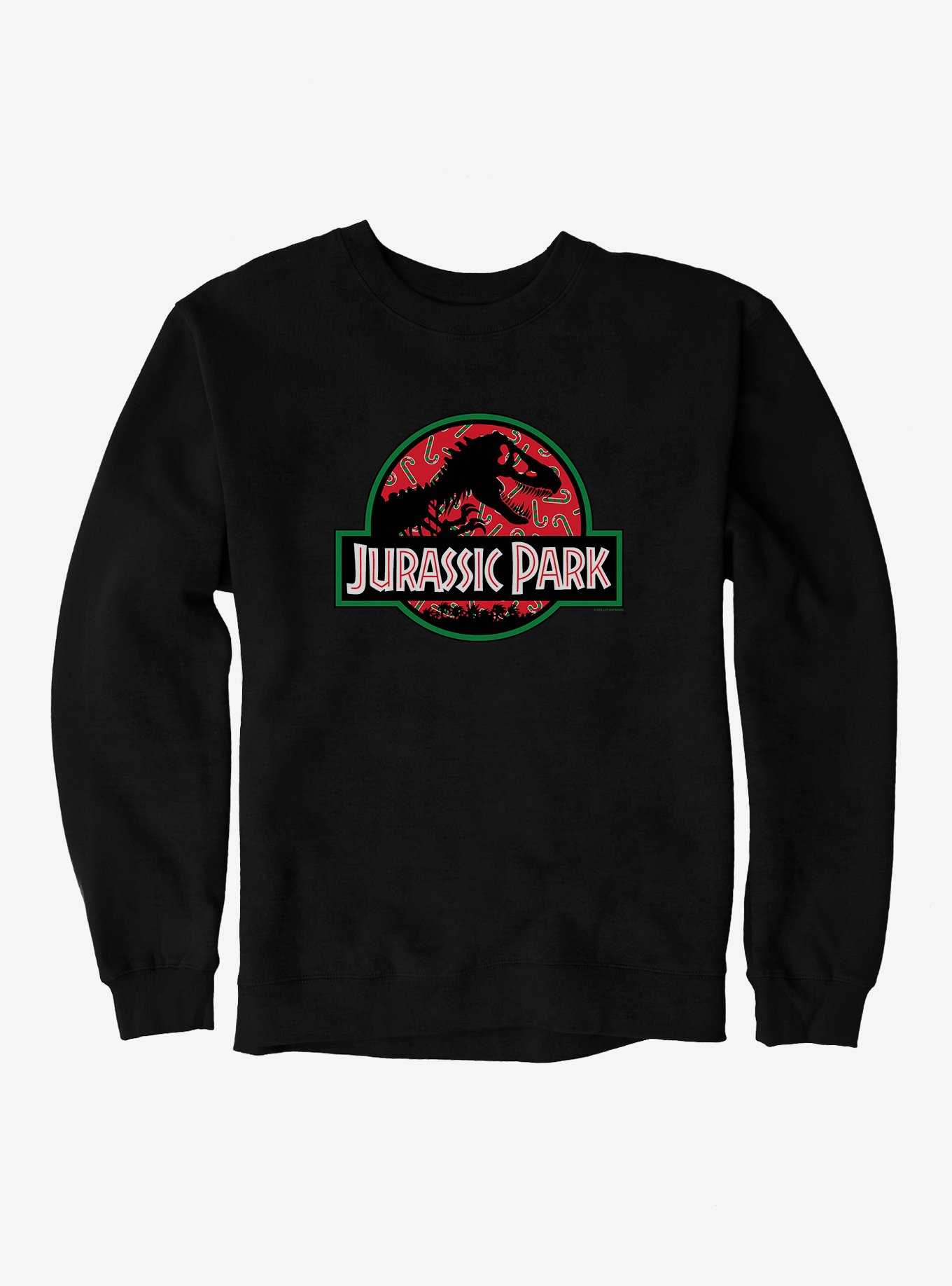 Jurassic Park Holiday Candy Cane Logo Sweatshirt, , hi-res