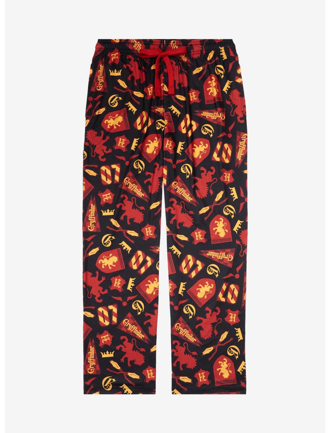 Harry Potter Gryffindor Quidditch Allover Print Sleep Pants - BoxLunch Exclusive, RED, hi-res
