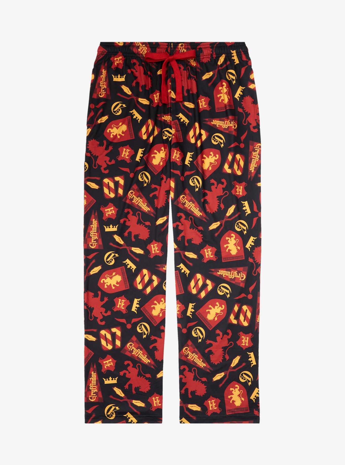 Harry Potter Gryffindor Quidditch Allover Print Sleep Pants - BoxLunch Exclusive, , hi-res