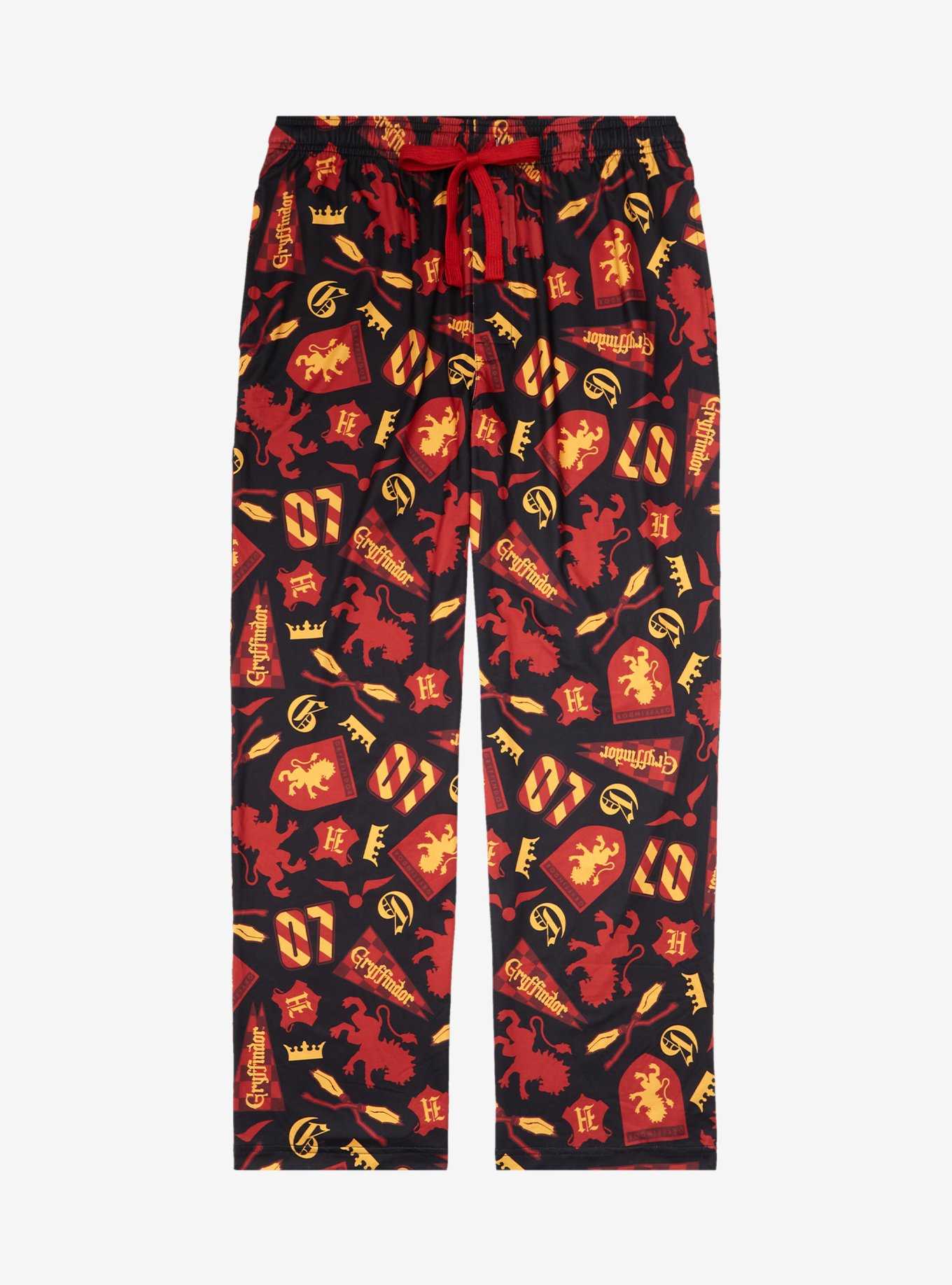 Harry Potter Gryffindor Quidditch Allover Print Plus Size Sleep Pants - BoxLunch Exclusive, , hi-res