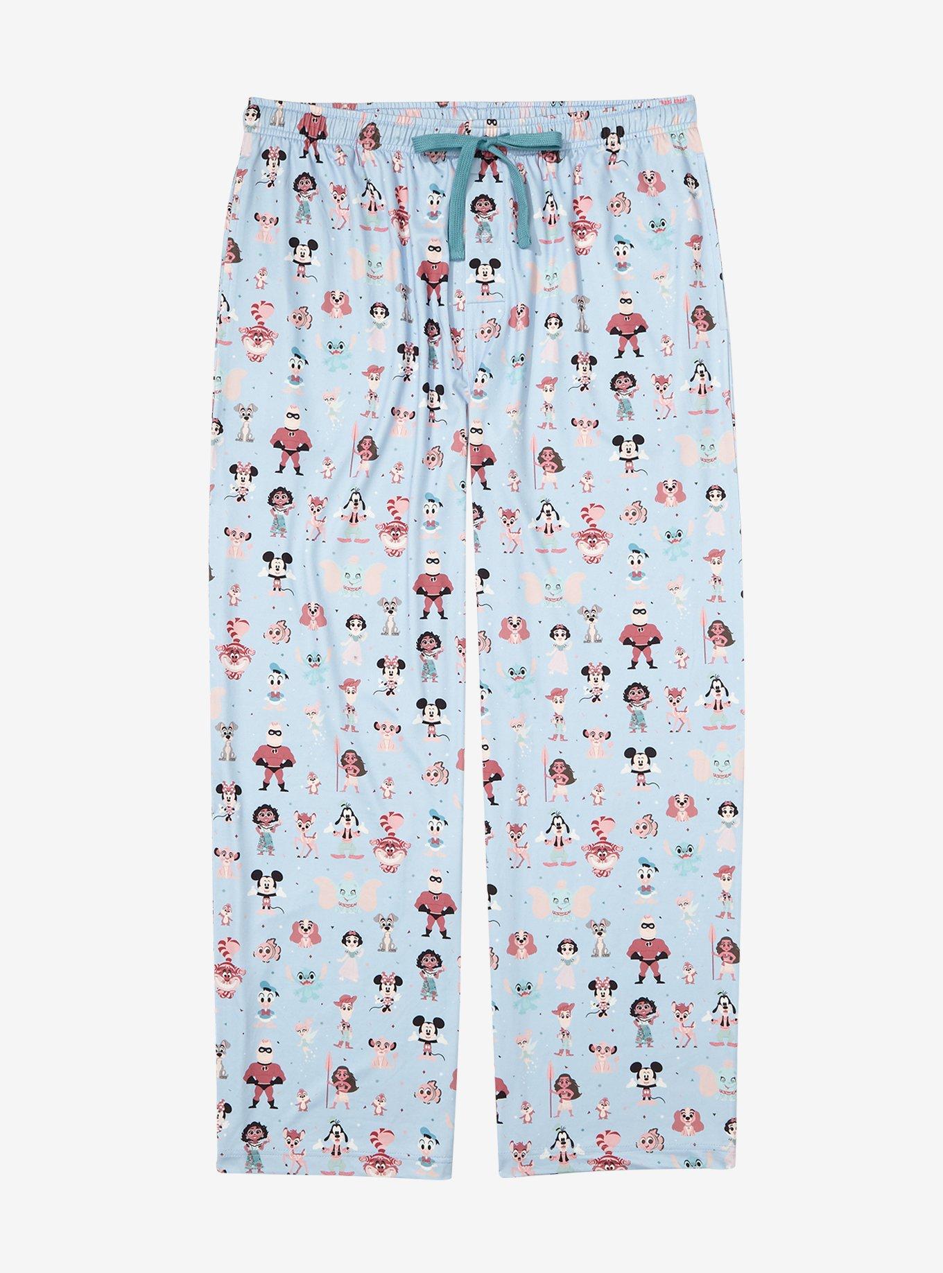 Disney 100 Character Portrait Allover Print Plus Size Sleep Pants - BoxLunch Exclusive, LIGHT BLUE, hi-res