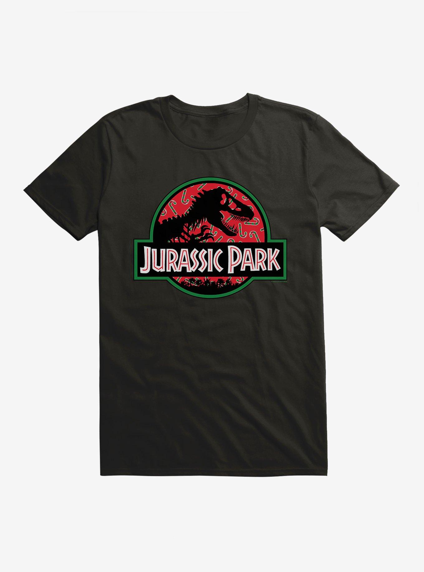 Jurassic Park Holiday Candy Cane Logo T-Shirt, , hi-res