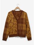 Disney Winnie the Pooh Plaid Pooh Bear Outline Women's Cardigan - BoxLunch Exclusive, MUSTARD, hi-res