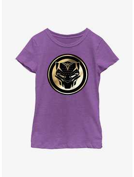 Marvel Black Panther: Wakanda Forever Golden Emblem Youth Girls T-Shirt, , hi-res