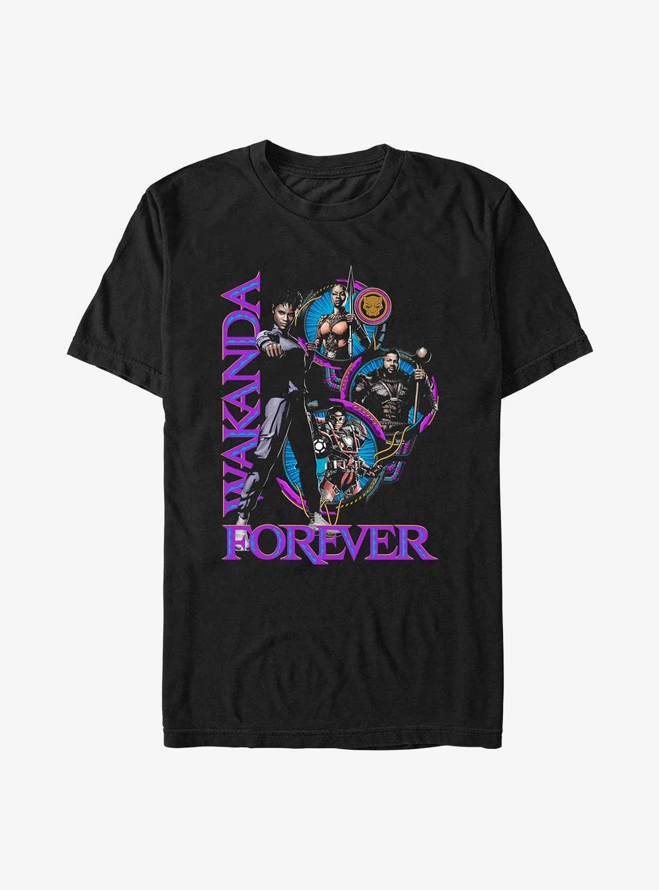 Marvel Black Panther: Wakanda Forever Warrior Collage Shuri, Okoye, M'Baku, and Ironheart T-Shirt, , hi-res
